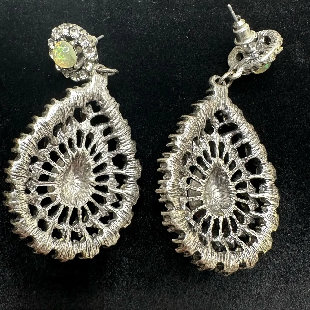 Carole Bold Teardrop Rhinestone Earrings - Picture 3 of 3